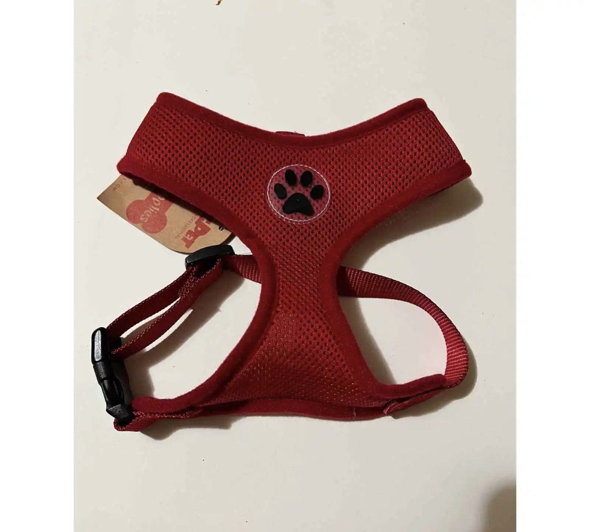 Soft Mesh Dog Harness Pet Walking Vest Puppy Padded Harnesses Adjustable, Red