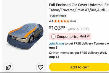 Full Enclosed Universal Car Cover,Never Used,Closed Box
