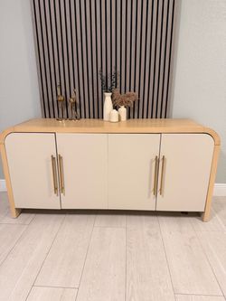 Modern Sideboard Buffet Cabinet with Gold Handles
