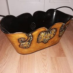 Metal Decorative Bin,can be used as planter Or Whatever You Want 