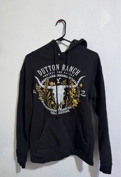 VINTAGE DUTTONRANCH YELLOWSTONE BLACK HOODIE SIZE M