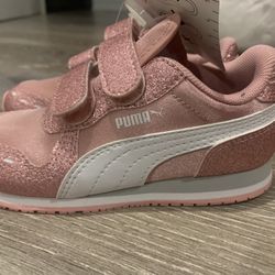 New Toddler Girls Size 9 Pink Glitter PUMA Sneakers