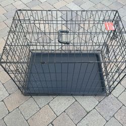 30inch Single-Door Dog Crate, Foldable Metal Wire Dog Kennel with Tray