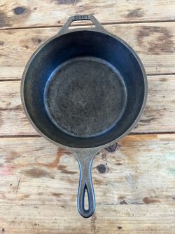 Vtg LODGE Vintage Cast Iron 10” Fry Deep Pan 8CF -Two Handle-Assist Handle-USA Made