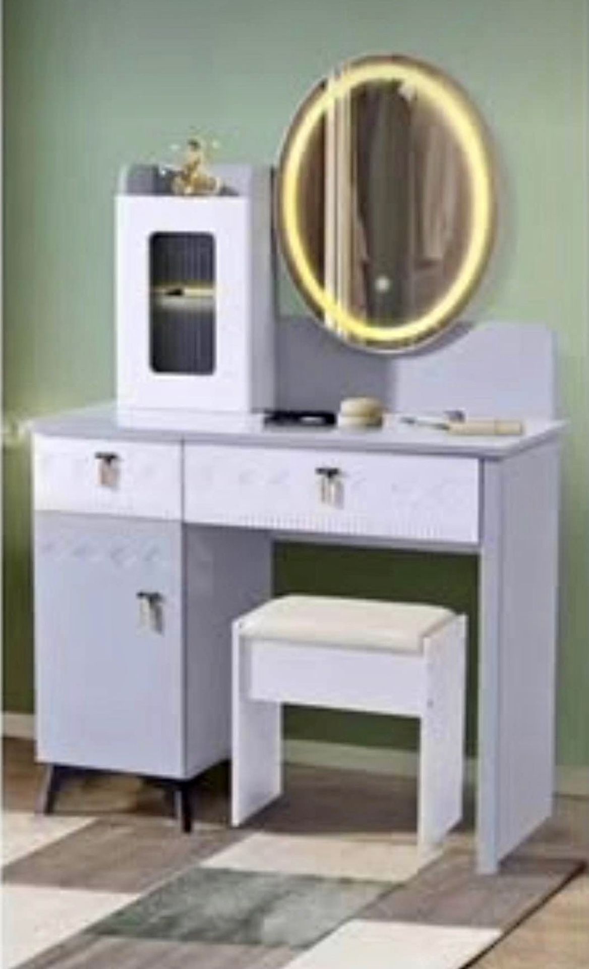 2025 new vanity desk, Modern vanity table with mirror and lights dressing. lighted makeup table with chair