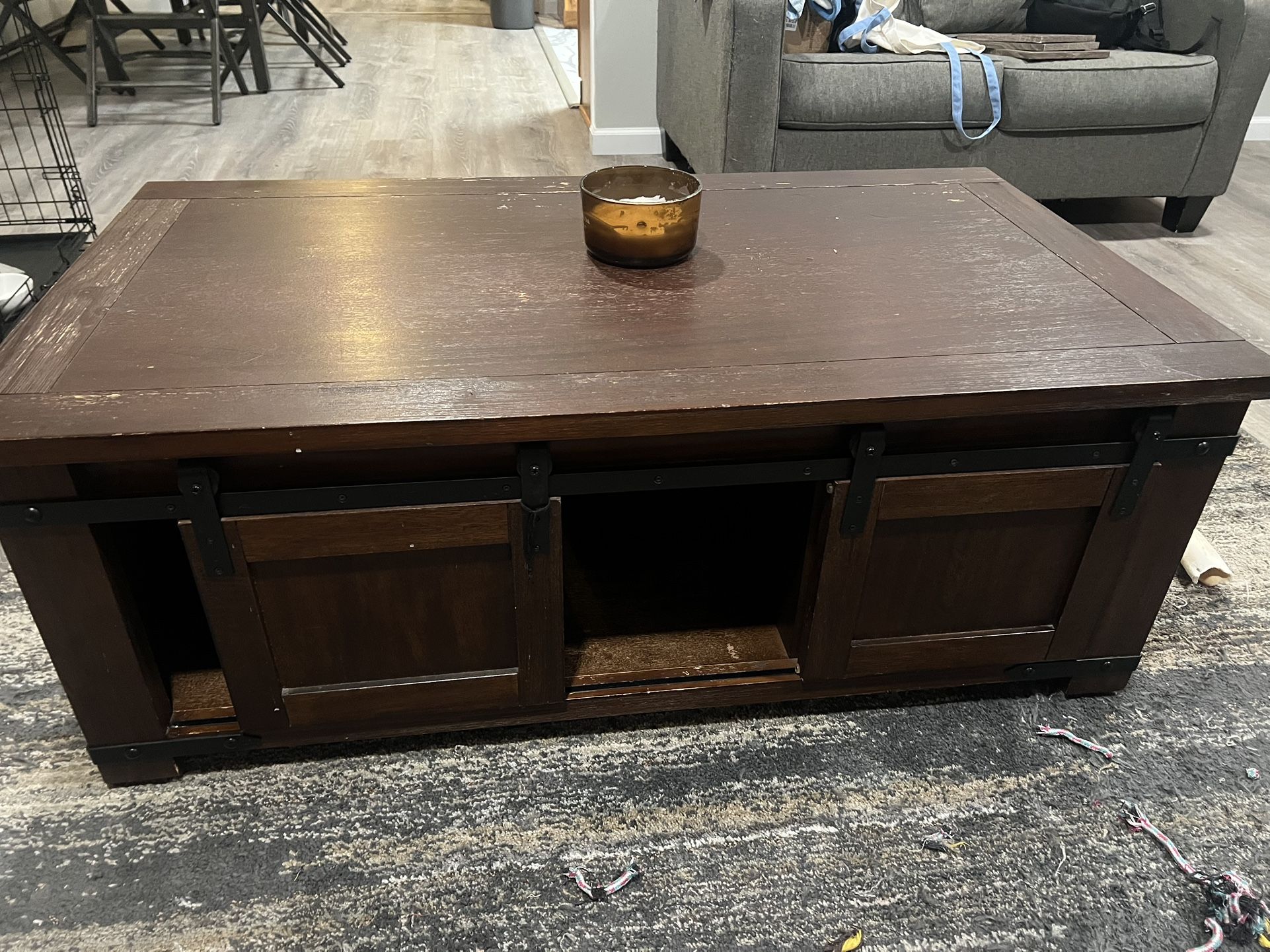 3 Piece Rustic Entertainment Center, Coffee Table, and End Table