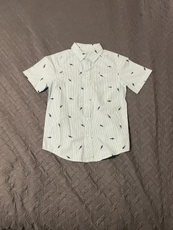 Wonder Nation Men's Light Blue Shark Print Shirt