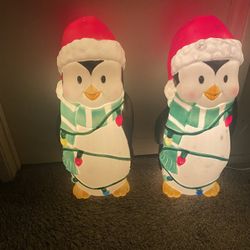 Christmas Outdoor Light Up Penguins Set Of Two