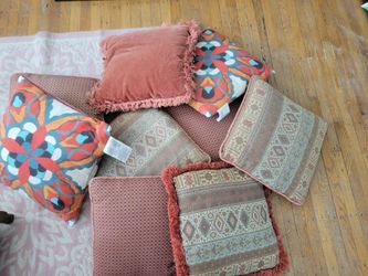 Assorted throw pillows