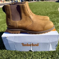 Timberland Men's Larchmont Mid Chelsea Boots Wheat Size 12, NEW in box