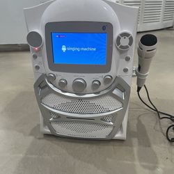 White Singing Machine Karyoke Player with Microphone for Parties - Sing Along to your Favorite Songs