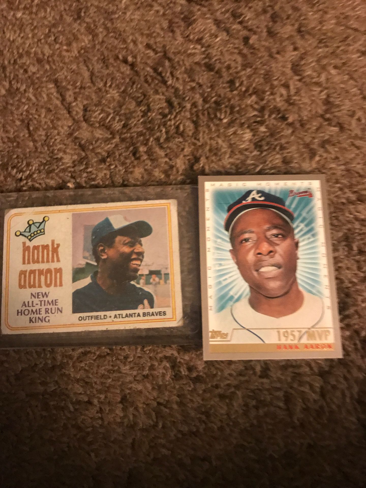 baseball card hank Arron cards 20 for both