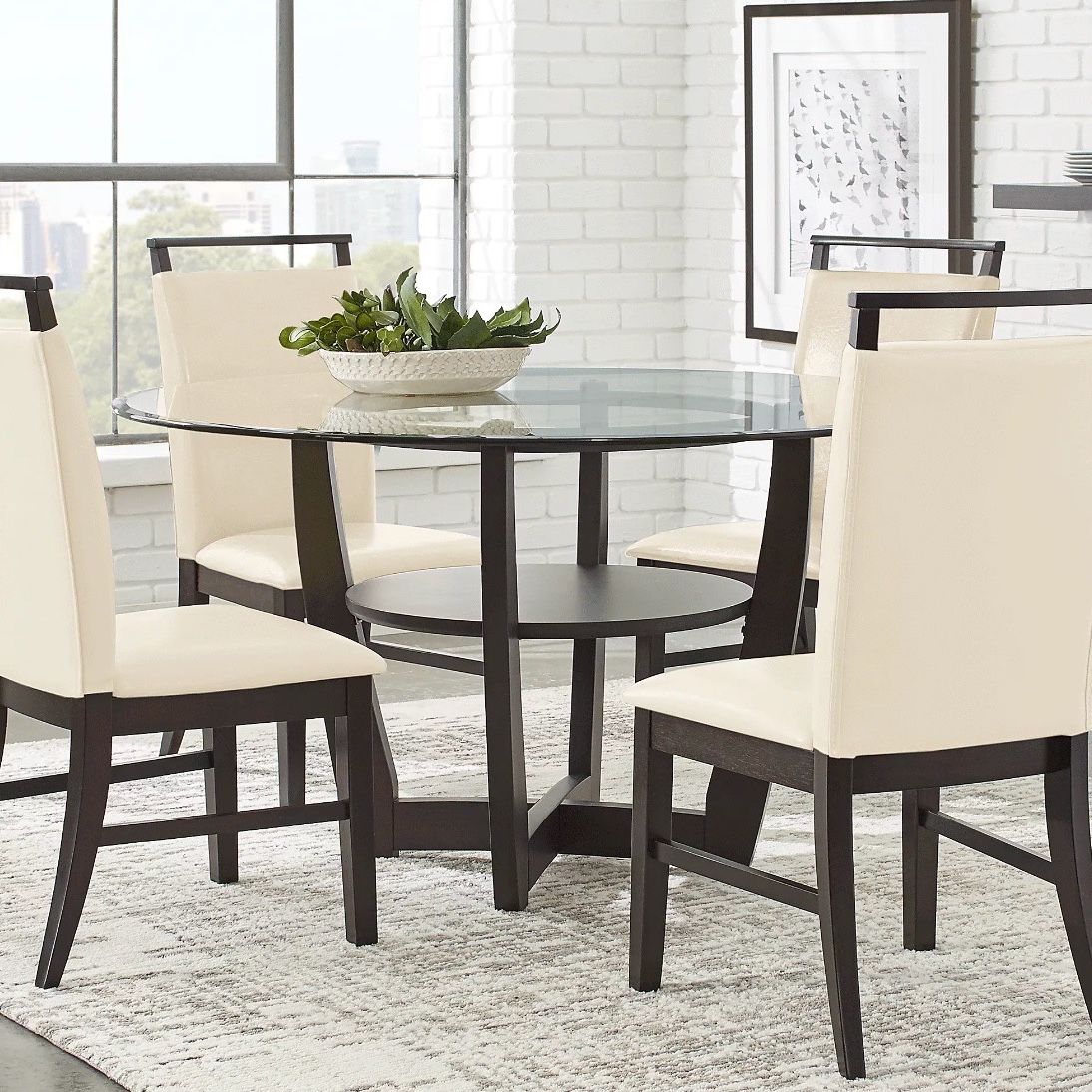 Rooms To Go Glass Dining Room Table Set