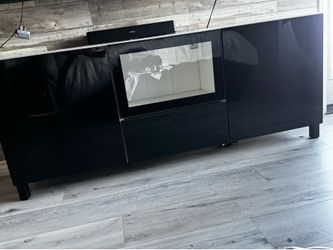 Modern black entertainment console