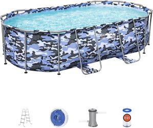 Best way Steel pro oval swimming pool set