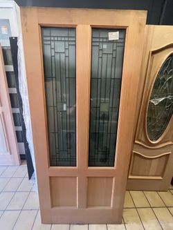 🚪 36x80 Douglas Fir Exterior 2-Lite Door with Decorative Glass 🚪