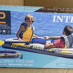 Intex Inflatable Explorer Pro 200 Two-Person Boat with Oars 