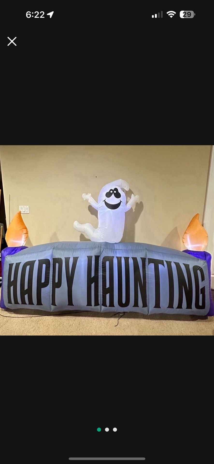 Happy Haunting 8ft Halloween Outdoor Indoor Inflatable Sign. LED Lights Up. Need Gone ASAP.
