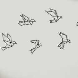 Handmade Geometric Metal Bird Wall Art