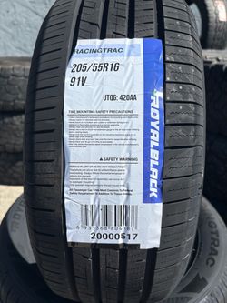 205-55-16 Royalblack Racingtrac New Tire Set $300 Free Installation