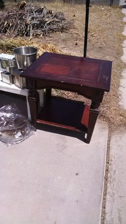 Dark wood end table