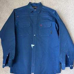 Ariat Men's Long Sleeve Work Shirt Flame Resistant, Button Down, Size M