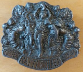 Vintage 1971 Rosie's Rattlesnake Remedy Belt Buckle