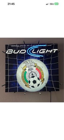 2011 Bud Light Mexico Soccer Team Neon Bar Sign Damaged For Parts Repair