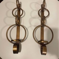 2 Gold Tone Candle Scones 