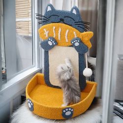 Cat House (3-in-1) Scratcher, Bed, & Toy