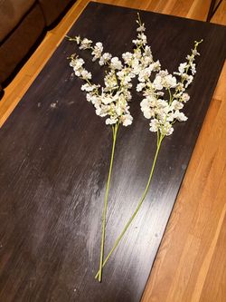Set of 2 Artificial White Orchid Stems. Read description 1st