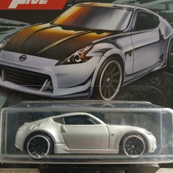 Hot Wheels Fast & Furious Nissan 370Z, specifically part of the "Fast Five" series and marked as 5/6