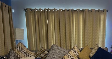 6 Room Darkening Curtain Panels – 86” Length – Gold/Tan