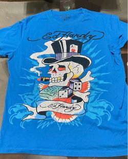 Medium Ed Hardy Skull Graphic T-Shirt Blue