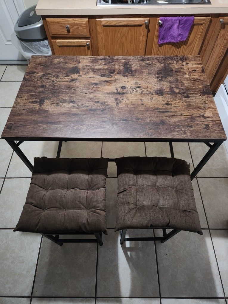 table with four stools