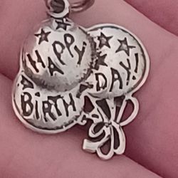 Vtg.sterling Silver  " HAPPY BIRTHDAY " BALLOONS CHARM