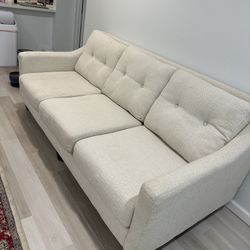 Cream Tweed 3-seater Couch