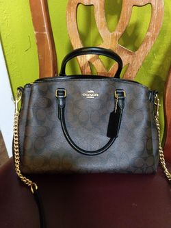 Coach Signature Satchel with Chain Strap