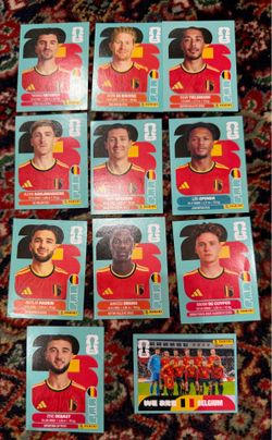 WORLD CUP 2026 PANINI STICKER BELGIUM SOCCER  TEAM. LOT OF 11 STICKERS. BRASIL EDITION