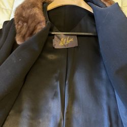 Vintage 1960s Hal Lewis Wool Coat W/ Fur Collar