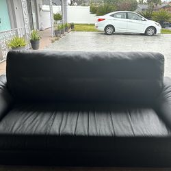 Black Leather Sofa!!