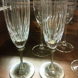 Vintage  EVERYTHING 5$ Glass Crystal Champagne Cup Dishes Bundle