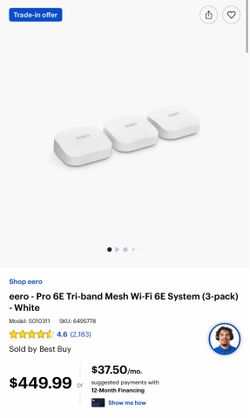 eero - Pro 6E Tri-band Mesh Wi-Fi 6E System (3-pack)