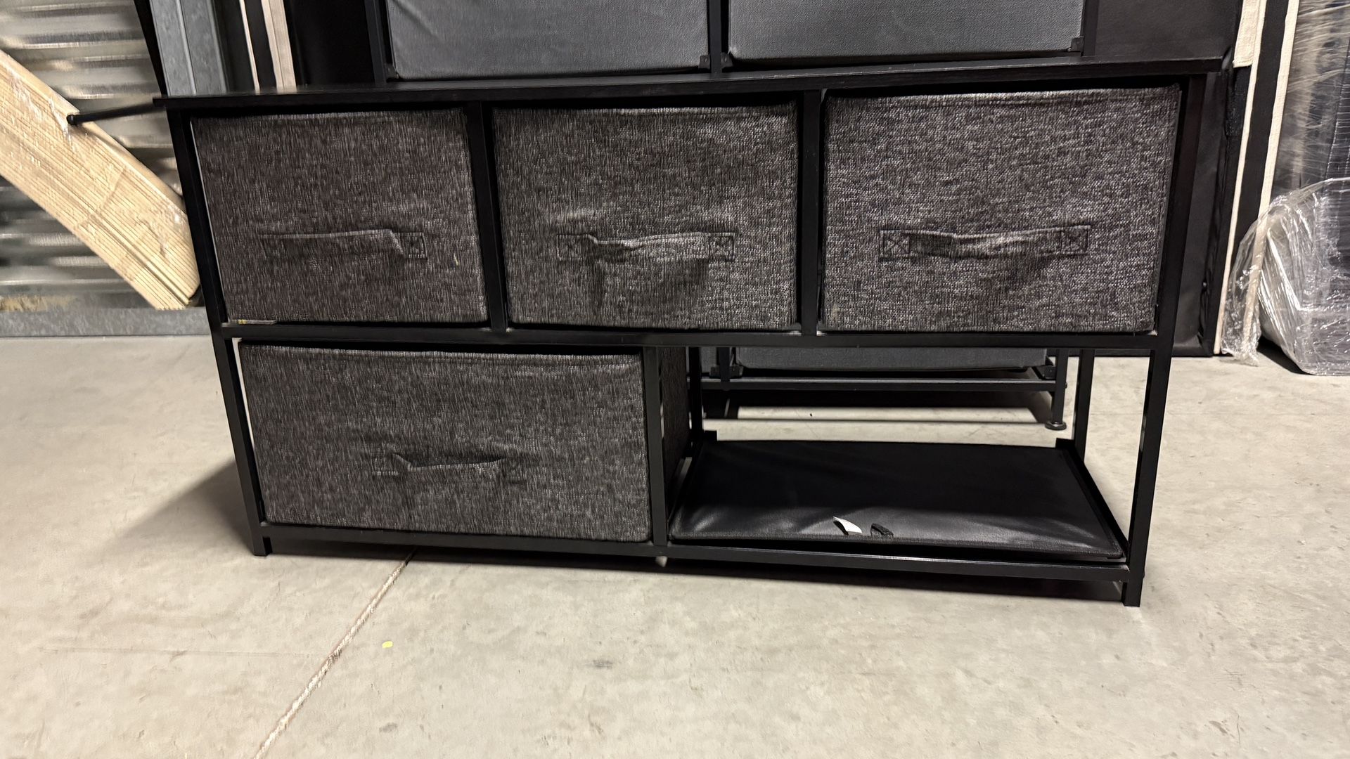 6-Drawer Fabric Storage Dresser Organizer with Wood Top – Missing 1 Bin