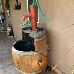 Wine Barrel Water Fountain
