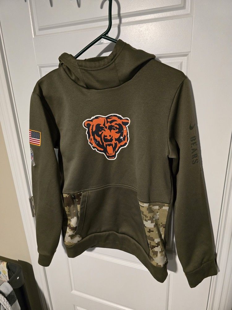 Youth Nike Olive Chicago Bears 2022 Salute To Service Performance Pullover Hoodie