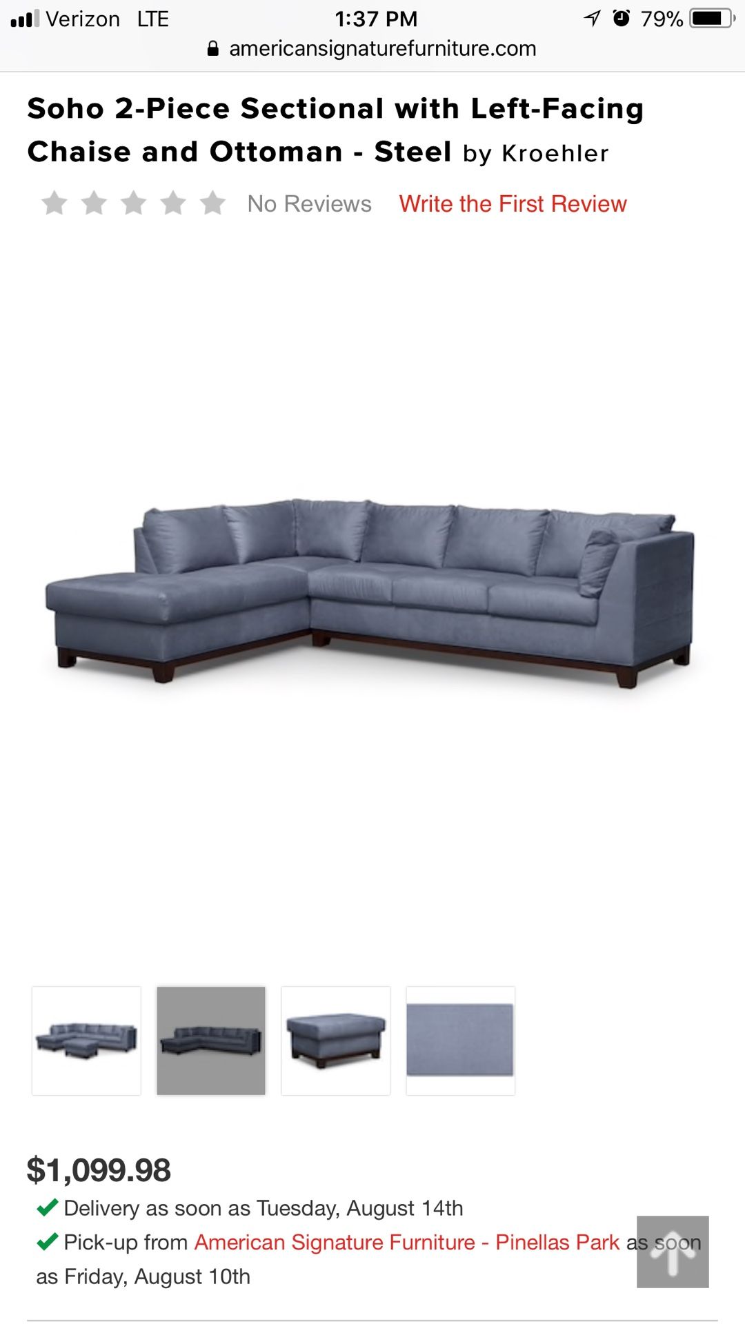 American Signature Furniture Soho Sectional