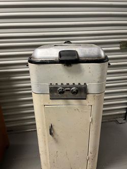 Vintage 1950s Kenmore Freestanding Electric Roaster Oven with Matching Storage Cabinet Base