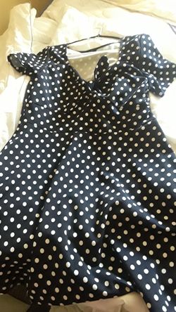 Polka dot blue dress 1x