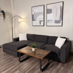 West Elm Dark Gray Sectional Couch DELIVERY WITHIN A WEEK